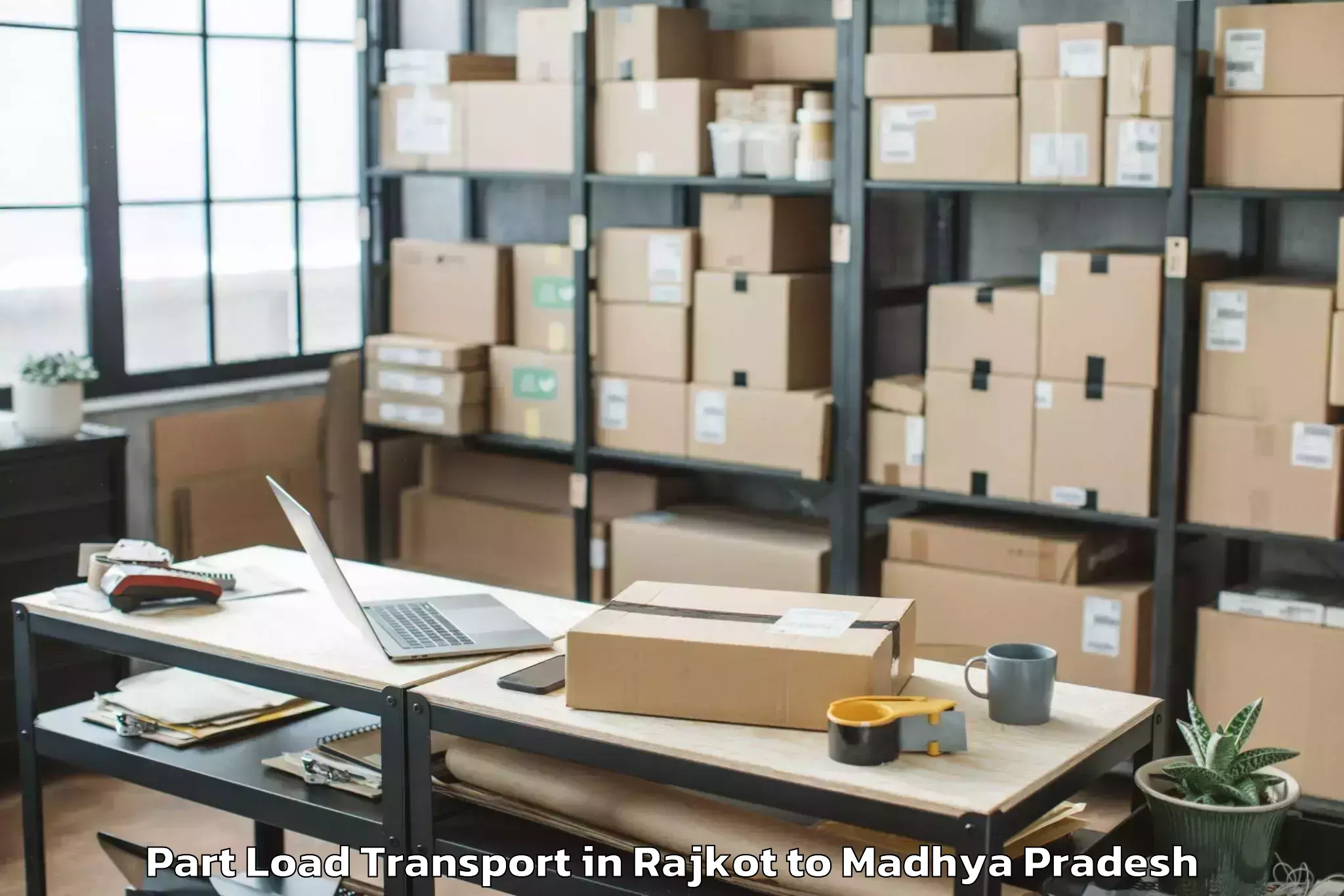 Professional Rajkot to Gautampura Part Load Transport